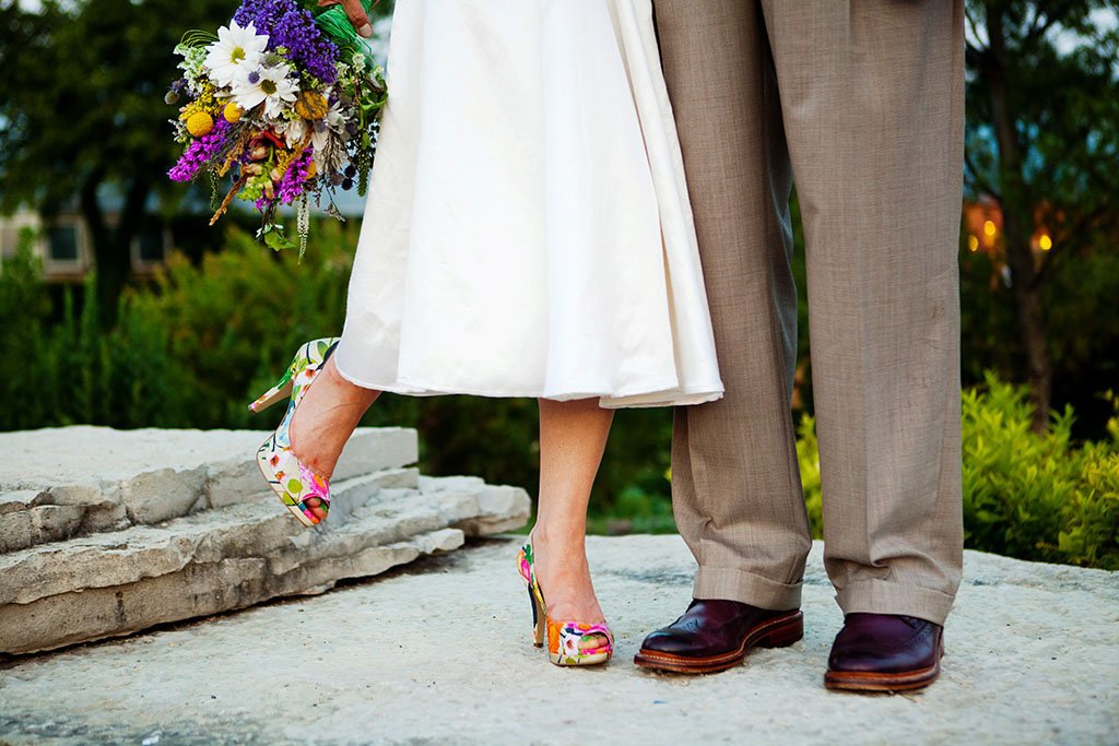 Floral Bride Wedding Shoes, Minneapolis Wedding Photographers, Meg and Michael