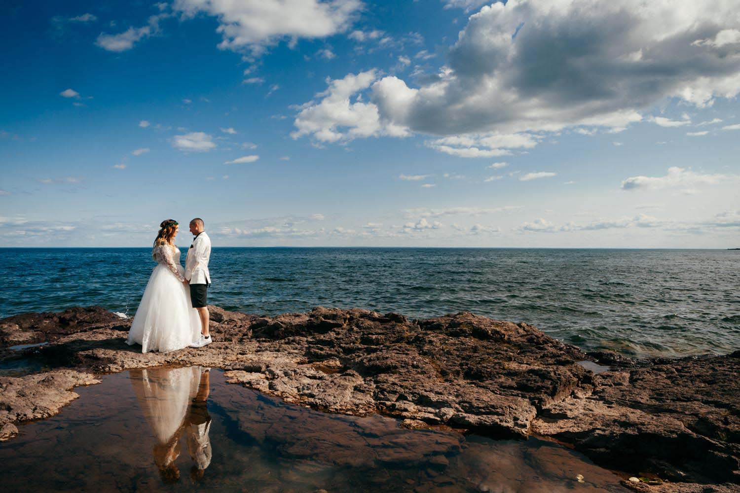 Groom Bride Portrait Lake Superior Minneapolis Wedding Photograp