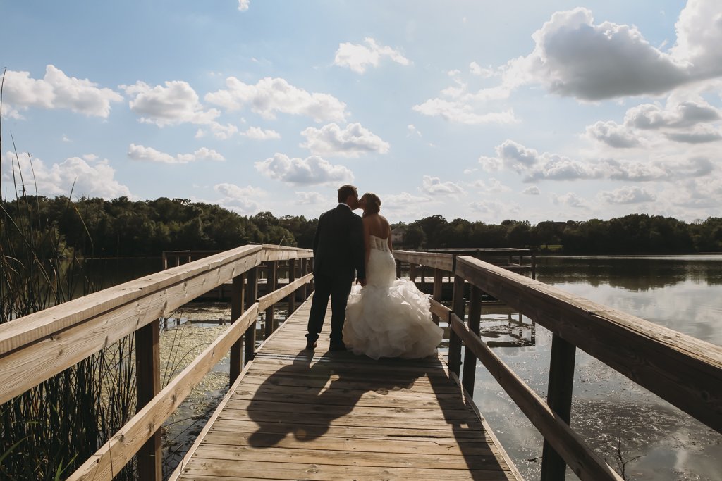 McColl Pond Wedding Portrait Wooden bridge, Minneapolis Wedding Photography