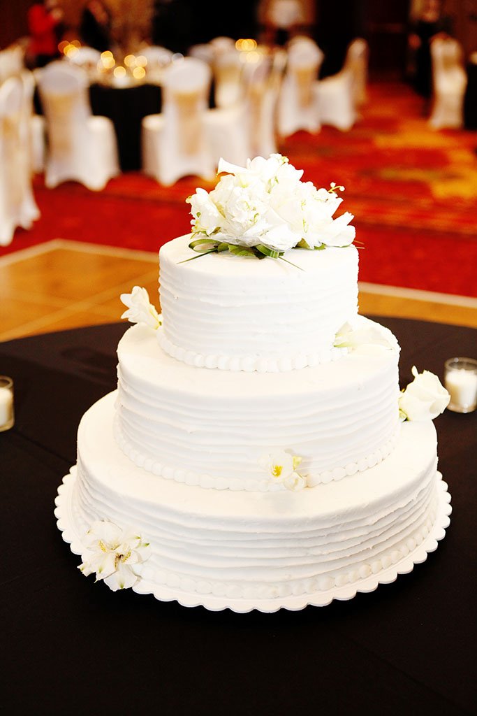 Three Layer White Wedding Cake